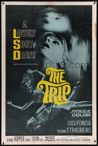 9x317 TRIP 40x60 1967 AIP, written by Jack Nicholson, LSD, wild sexy psychedelic drug image!