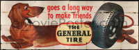 9x014 GENERAL TIRE billboard 1951 goes a long way to make friends, artwork of really cute dog!