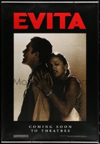 9x235 EVITA bus stop 1996 Madonna as Eva Peron, Antonio Banderas, Alan Parker, Oliver Stone