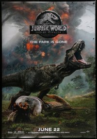 9x237 JURASSIC WORLD: FALLEN KINGDOM DS bus stop 2018 Pratt and cast, the park is gone, T-Rex!