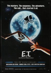 9x003 E.T. THE EXTRA TERRESTRIAL lenticular 1sh R2002 Drew Barrymore, Spielberg, bike over the moon!