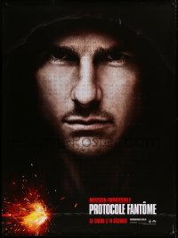 9x373 MISSION: IMPOSSIBLE GHOST PROTOCOL teaser French 1p 2011 great image of hooded spy Tom Cruise!