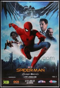 9x393 SPIDER-MAN: HOMECOMING teaser DS French 1p 2017 Tom Holland in costume with six cast members!