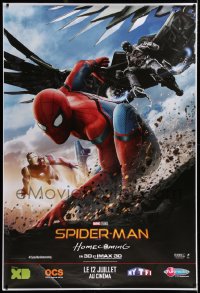 9x390 SPIDER-MAN: HOMECOMING teaser DS French 1p 2017 cast image of Holland with Iron Man & Vulture!