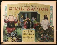 9x042 CIVILIZATION 1/2sh R1931 Thomas Ince anti-war classic, montage of images including Jesus!