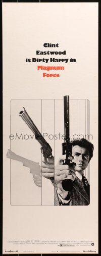 9x039 MAGNUM FORCE insert 1973 action image of Clint Eastwood as Dirty Harry pointing his huge gun!