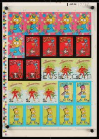 9x065 SIMPSONS 2 printer's test lenticular uncut trading cards 1989 Matt Groening cartoon!
