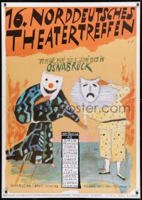 9x217 16 NORDDEUTSCHES THEATERTREFFEN 33x47 German stage poster 1989 actors with theater masks!