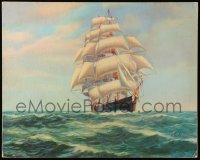 9x060 ALEXANDER NELKE 16x20 art print 1950s cool art of ship at sea from 1933 print!