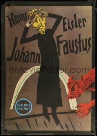 9x228 JOHANN FAUSTUS 32x45 East German stage poster 1982 Faustus, the devil, rainbow by M. Grund!