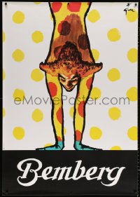 9x269 J.P. BEMBERG 38x54 Italian advertising poster 1950s clown doing handstand by Rene Gruau!