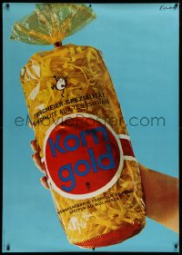9x210 KORN GOLD 36x51 Swiss advertising poster 1960s image of a woman holding egg noodles!