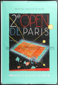 9x321 PARIS MASTERS 47x69 French special poster 1987 great Ruedi Baur tennis art!