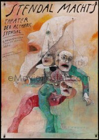 9x225 STENDAL MACHT'S 33x47 German stage poster 1990s wild Wiktor Sadowski art of clowns!