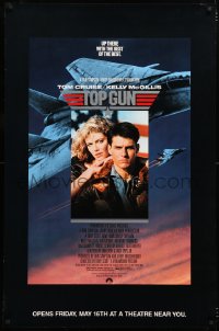 9x078 TOP GUN half subway 1986 great image of Tom Cruise & Kelly McGillis, Navy fighter jets!