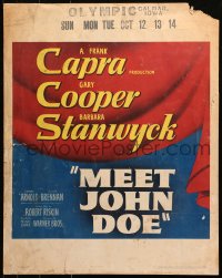 9x037 MEET JOHN DOE jumbo WC 1941 Frank Capra billed over Gary Cooper & Barbara Stanwyck, rare!