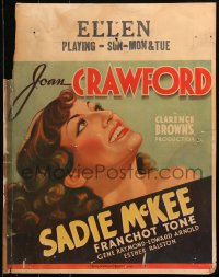9x038 SADIE McKEE jumbo WC 1934 smiling profile of sexy Joan Crawford in title role, ultra-rare!