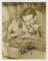 9y172 BOB HOPE signed 10.25x13 still 1939 at home playing with his dogs by Don English!