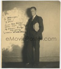 9y179 EDDIE NELSON signed deluxe 10x11.5 still 1920s full-length portrait of Sunkist in suit & tie!