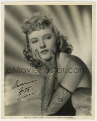 9y190 SUSANNA FOSTER signed 11x14 still 1945 sexy Universal portrait with man-catching net gloves!