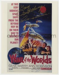 9y753 ANN ROBINSON signed color 8x10 REPRO still 1990s War of the Worlds re-release one-sheet image!