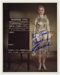 9y754 ANNE FRANCIS signed color 8x10 REPRO still 2001 wardrobe test photo from Forbidden Planet!