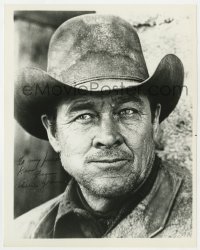 9y840 BEN JOHNSON signed 8x10 REPRO still 1960s great head & shoulders close up wearing cowboy hat!