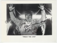9y841 BETSY PALMER signed 8.5x11 REPRO still 1990s terrified behind plastic in Friday the 13th!