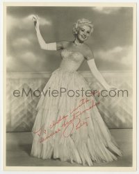 9y409 BETTY GRABLE signed 8x10 still 1950s full-length in beautiful formal gown with long gloves!