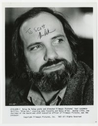 9y416 BRIAN DE PALMA signed 8x10 still 1981 super close candid portrait of the Blow Out director!