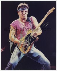 9y758 BRUCE SPRINGSTEEN signed color 8x10 REPRO still 2000s intensely playing guitar on stage!
