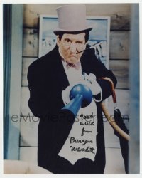 9y759 BURGESS MEREDITH signed color 8x10 REPRO still 1980s close up as The Penguin from TV's Batman!