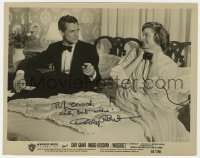 9y423 CARY GRANT signed 8x10.25 still 1958 in bed with pretty Ingrid Bergman from Indiscreet!