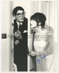 9y426 CHRISTOPHER REEVE signed 8x10 still 1978 in disguise as Clark Kent with Kidder in Superman!