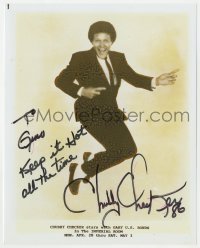 9y854 CHUBBY CHECKER signed 8x10 REPRO still 1990s the Twist singer full-length in mid air!