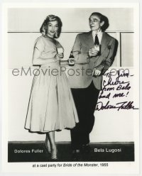 9y866 DOLORES FULLER signed 8x10 REPRO still 1990s w/Bela Lugosi in Ed Wood's Bride of the Monster