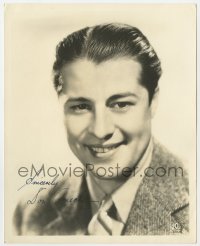 9y443 DON AMECHE signed deluxe 8x10 still 1930s youthful smiling portrait of the leading man!