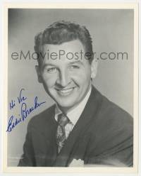 9y874 EDDIE BRACKEN signed 8x10 REPRO still 1980s great smiling portrait wearing suit & tie!
