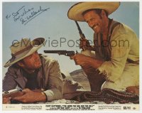 9y459 ELI WALLACH signed color 8x10 still #8 1968 w/Clint Eastwood in The Good, The Bad & The Ugly!