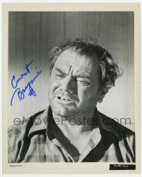 9y463 ERNEST BORGNINE signed 8x10 still 1966 close up with scruffy beard in Flight of the Phoenix!
