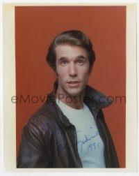 9y777 HENRY WINKLER signed color 8x10 REPRO still 1991 great portrait as Fonzi from Happy Days!