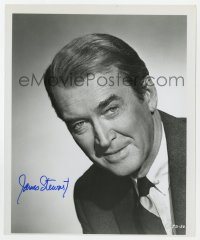 9y897 JAMES STEWART signed 8x9.75 REPRO still 1980s head & shoulders portrait in suit & tie!