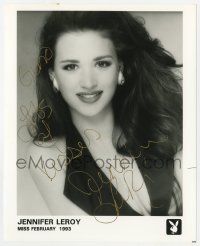 9y734 JENNIFER LEROY signed 8x10 publicity still 1990s Playboy's February 1993 Playmate of the Month