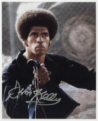 9y787 JIM KELLY signed color 8x10 REPRO still 2011 great close portrait from Black Belt Jones!