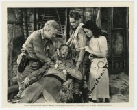 9y509 JOAN BENNETT signed 8x10 still 1940 with Douglas Fairbanks & man shot by arrow in Green Hell!