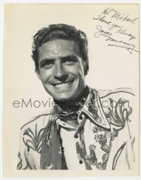 9y512 JOCK MAHONEY signed deluxe 8x10 still 1947 smiling portrait in western shirt by Geraghty!