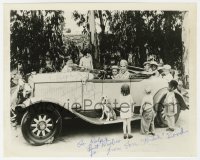 9y906 JOE COBB/TOMMY BOND signed 8x10 REPRO still 1970s great image with the Our Gang kids by car!