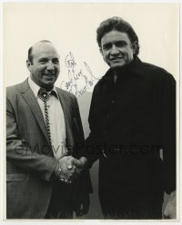 9y526 JOHNNY CASH signed 8x10 still 1970s portrait of the music legend by Wilson S. Hong!