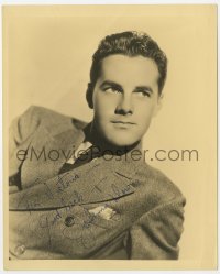 9y527 JOHNNY DOWNS signed deluxe 8x10 still 1940s great head & shoulders portrait in suit & tie!