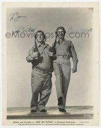 9y537 KEEP 'EM FLYING signed 8x10 still 1941 by BOTH Bud Abbott AND Lou Costello, with wrenches!